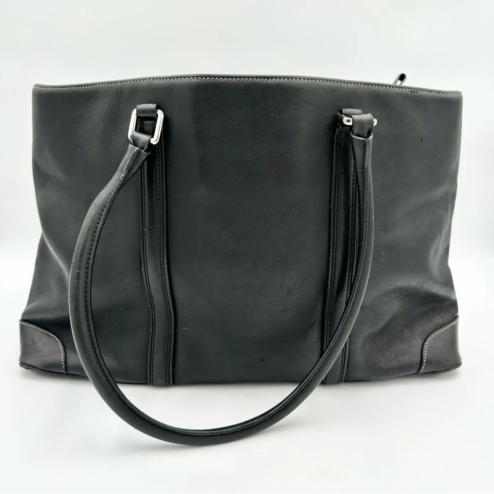 Coach Black Leather Tote Bag
